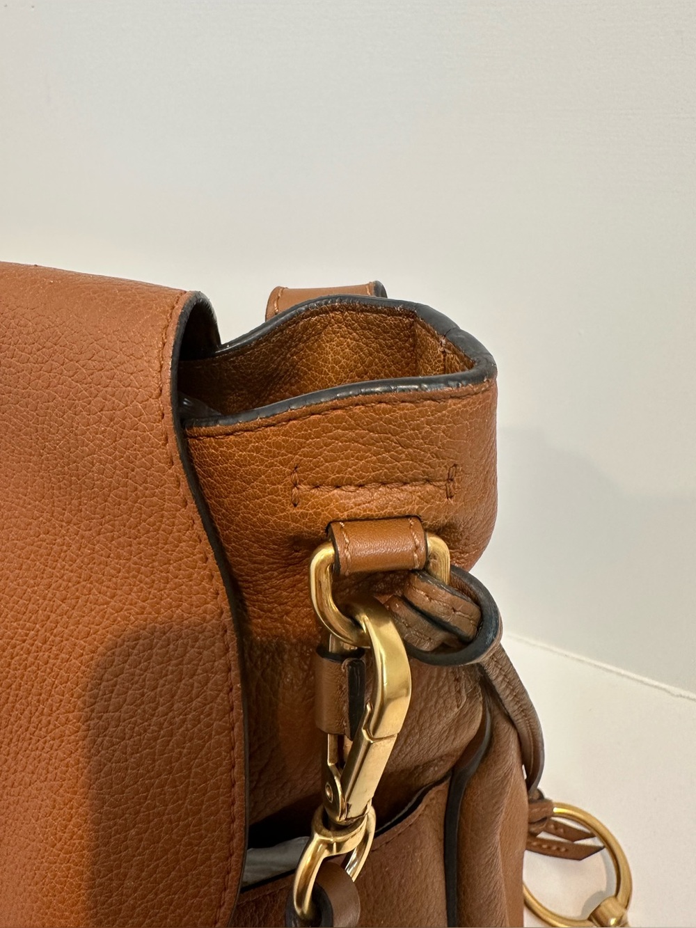 AUTHENTIC Chloe Lexa medium shoulder bag in tan leather - Picture 9 of 17